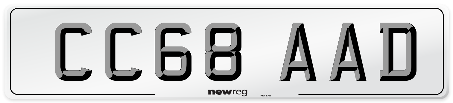 CC68 AAD Number Plate from New Reg